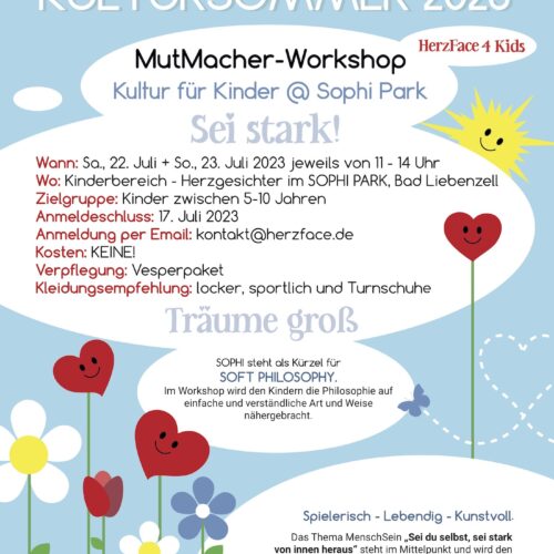 Kultur für Kinder - MutMacher-Workshop - HerzFace 4 Kids